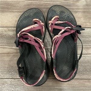 Chaco Black and Pink Outdoor Sandals with Adjustable Straps